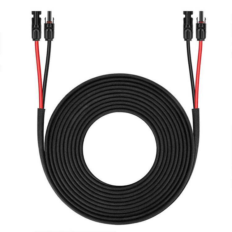 Kebo ya Upanuzi wa Paneli ya jua-25FT 10AWG(6mm2) Pacha ya Waya ya Paneli ya jua